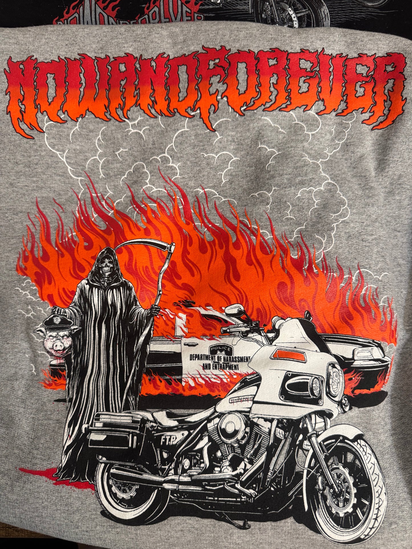 Burning Pigs crewneck, alternate colorway