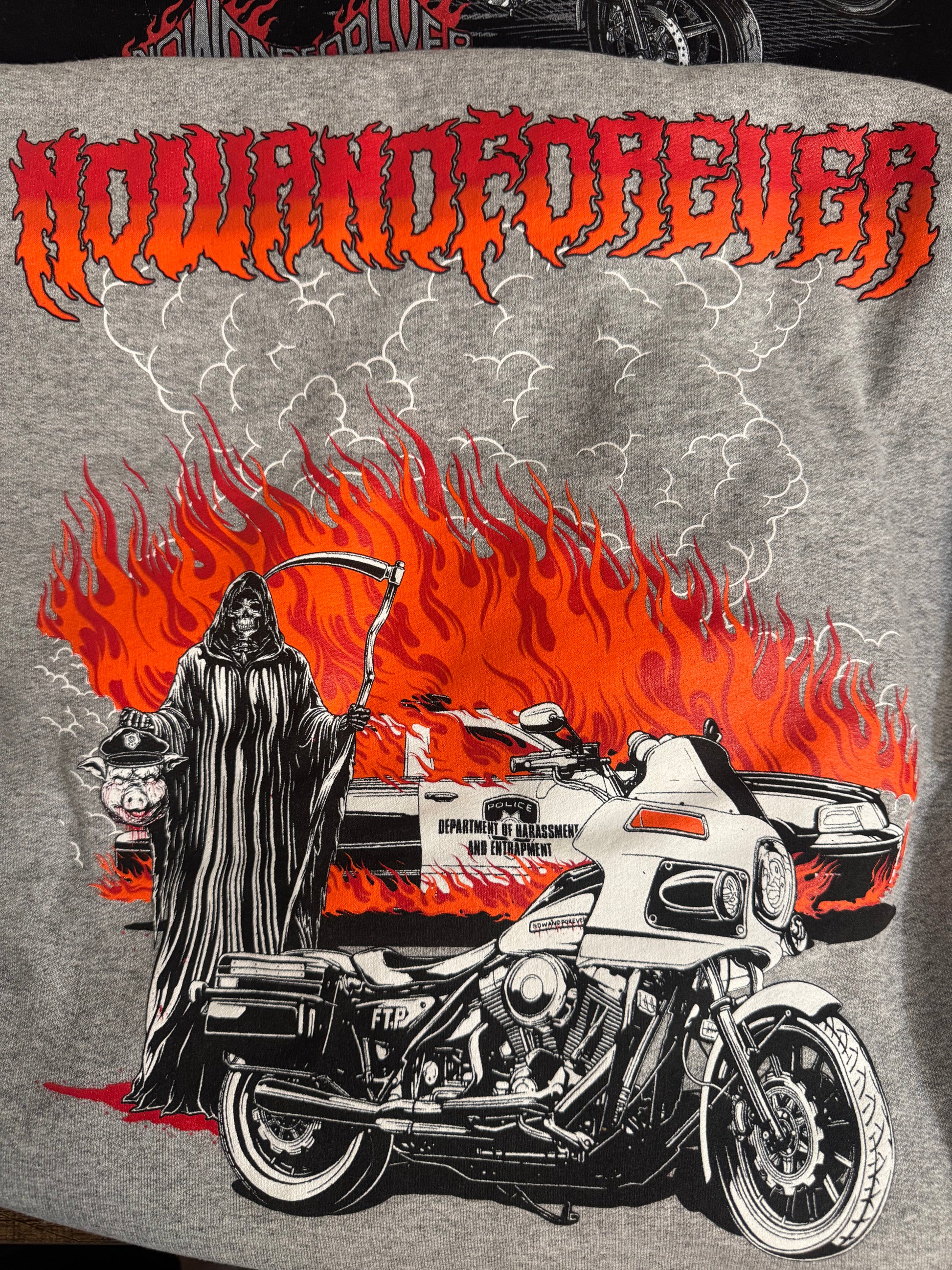 Burning Pigs crewneck, alternate colorway