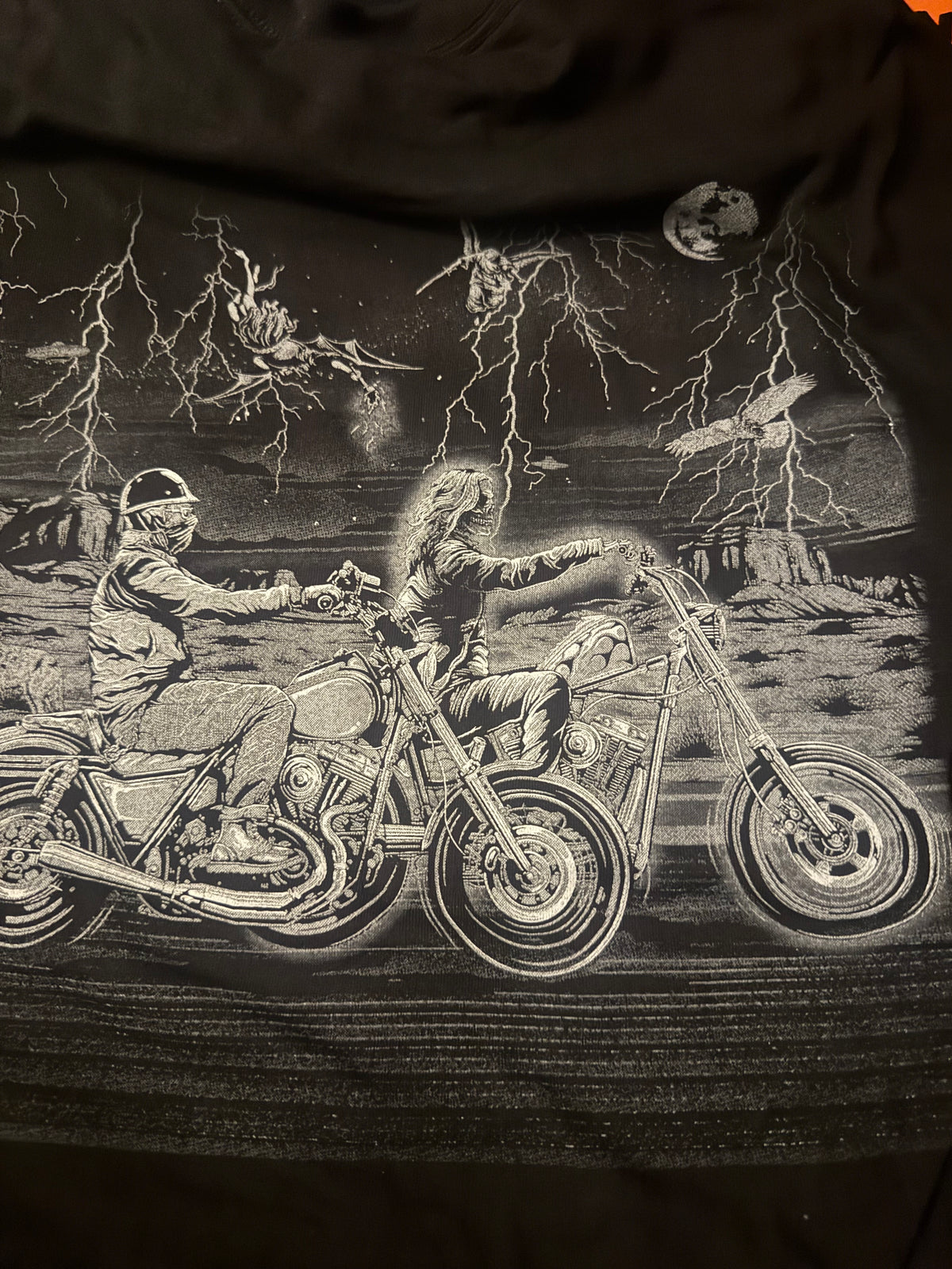 Ghost Rider Two black tee by Now & Forever Industries, a David Mann tribute print
