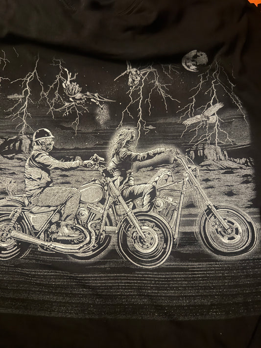 Ghost Rider Two black tee by Now & Forever Industries, a David Mann tribute print